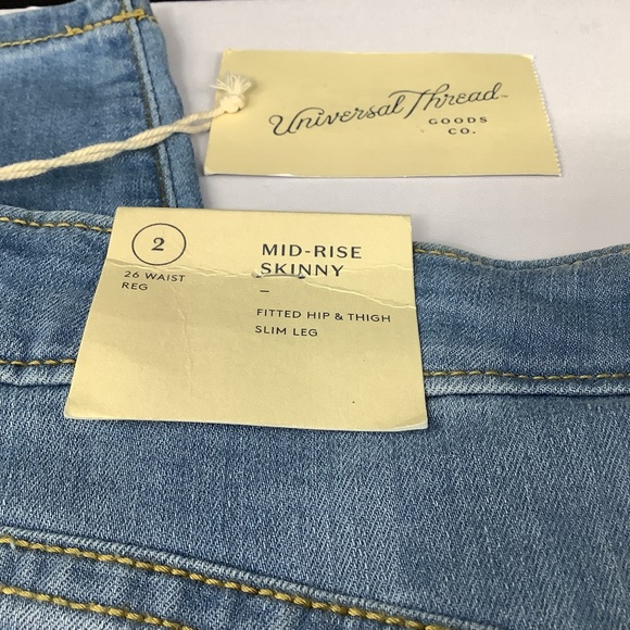 NWT Universal Threads Mid-Rise Skinny Blue Jeans 2 - Picture 8 of 10